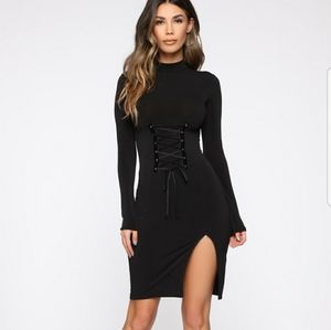 Turtle neck black midi dress new without tags